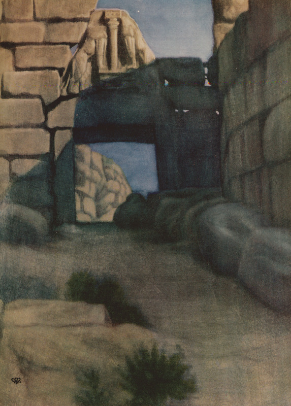 The_Lion_Gate,_Mycenae_-_Willoughby_Vera_-_1925